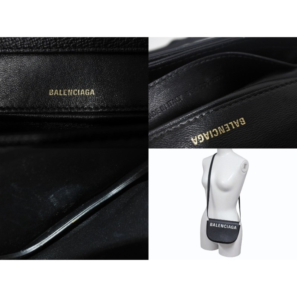 Balenciaga Leather Bag White Ville Shoulder Calfskin Black - Picture 9 of 9